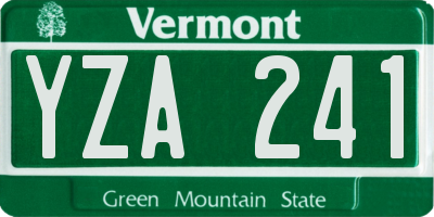 VT license plate YZA241