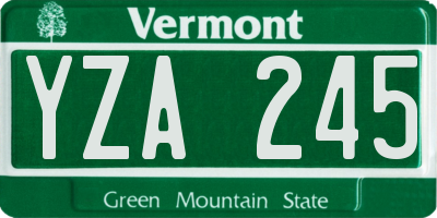 VT license plate YZA245