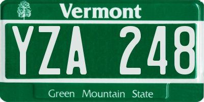 VT license plate YZA248