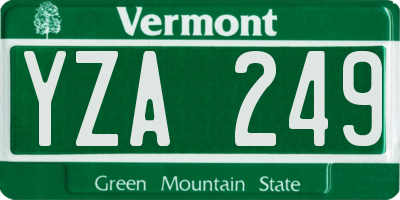 VT license plate YZA249