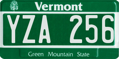 VT license plate YZA256