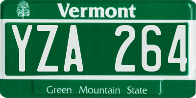 VT license plate YZA264