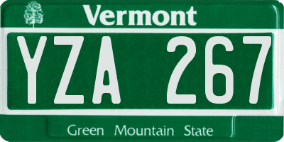 VT license plate YZA267