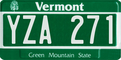 VT license plate YZA271