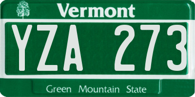 VT license plate YZA273
