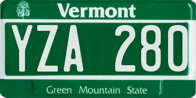 VT license plate YZA280