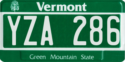VT license plate YZA286