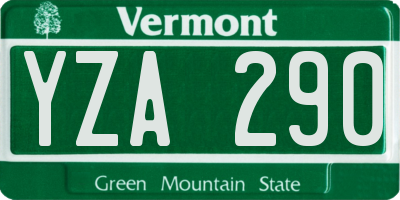 VT license plate YZA290