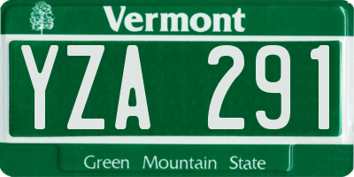 VT license plate YZA291
