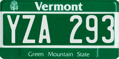 VT license plate YZA293