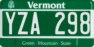 VT license plate YZA298