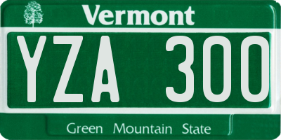 VT license plate YZA300
