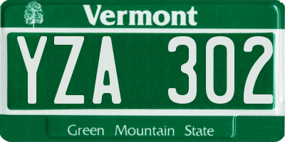 VT license plate YZA302