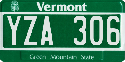 VT license plate YZA306