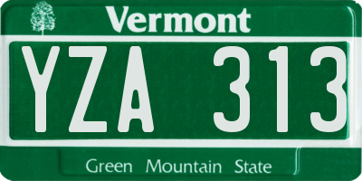 VT license plate YZA313