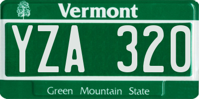 VT license plate YZA320