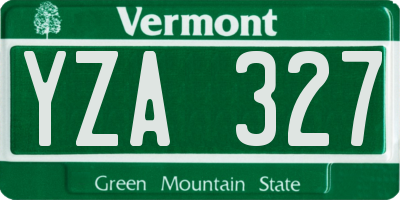 VT license plate YZA327