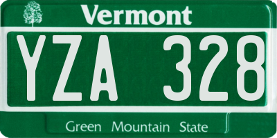 VT license plate YZA328