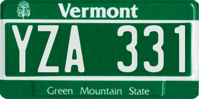 VT license plate YZA331