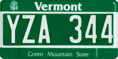 VT license plate YZA344