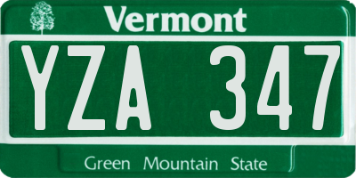 VT license plate YZA347
