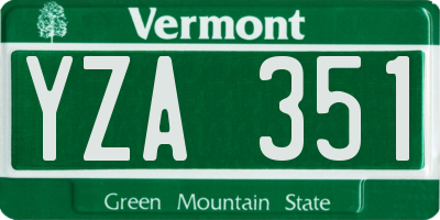 VT license plate YZA351
