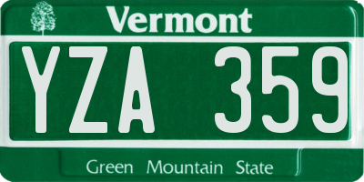 VT license plate YZA359