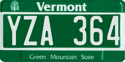 VT license plate YZA364