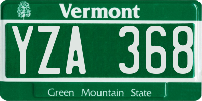 VT license plate YZA368