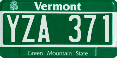 VT license plate YZA371