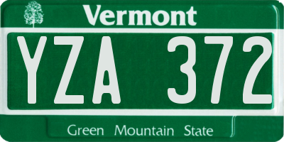 VT license plate YZA372