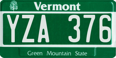 VT license plate YZA376