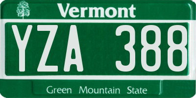 VT license plate YZA388