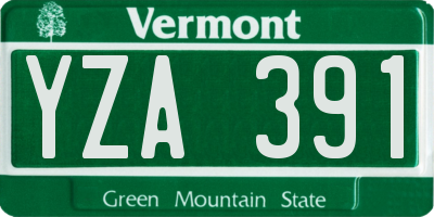 VT license plate YZA391