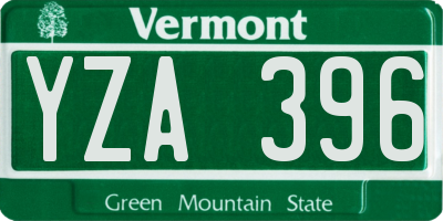 VT license plate YZA396