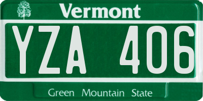 VT license plate YZA406