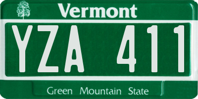 VT license plate YZA411