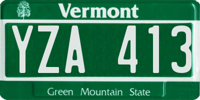 VT license plate YZA413