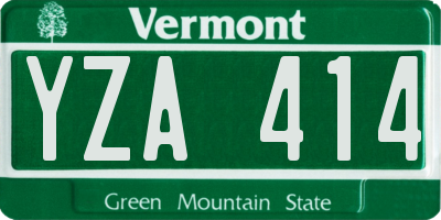 VT license plate YZA414