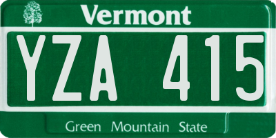 VT license plate YZA415