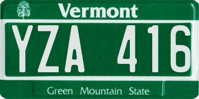 VT license plate YZA416