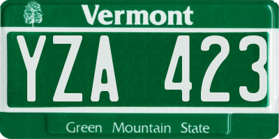 VT license plate YZA423