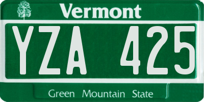 VT license plate YZA425