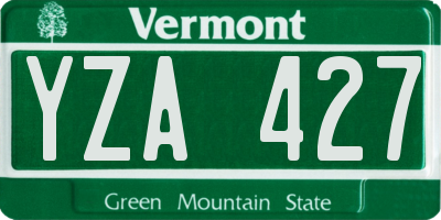 VT license plate YZA427