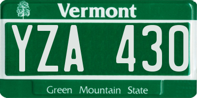 VT license plate YZA430