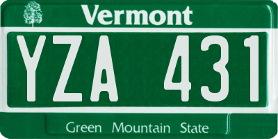 VT license plate YZA431