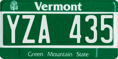 VT license plate YZA435