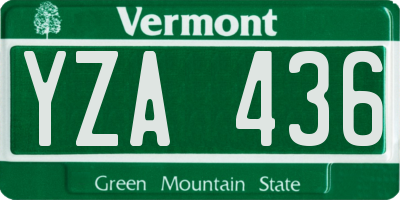 VT license plate YZA436