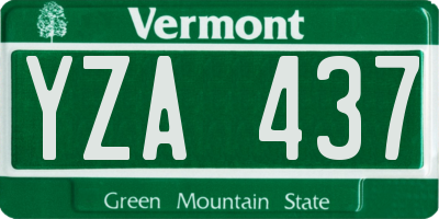 VT license plate YZA437