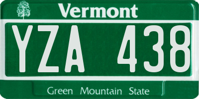 VT license plate YZA438